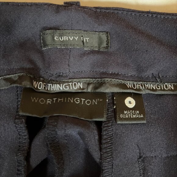 Worthington Curvy Fit Pants Women's 8 Blue - Picture 5 of 6